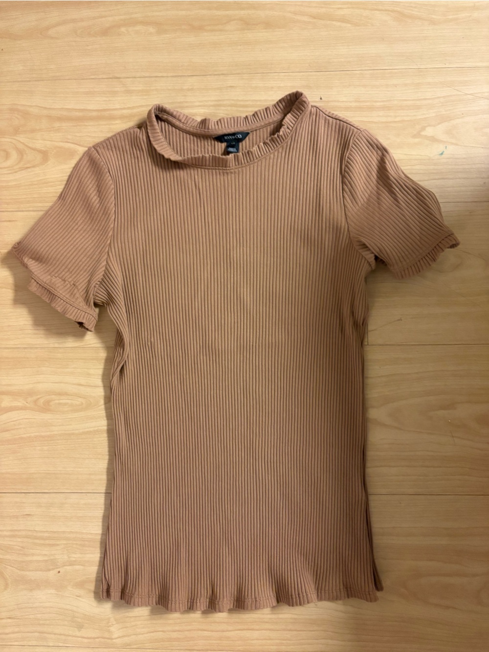 RW&CO. Ribbed Tank Top in Tan Brown